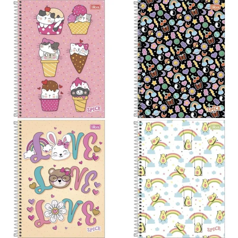 Caderno 01X1 Capa Dura Spice Feminino 80 Folhas - Tilibra - Papelaria
