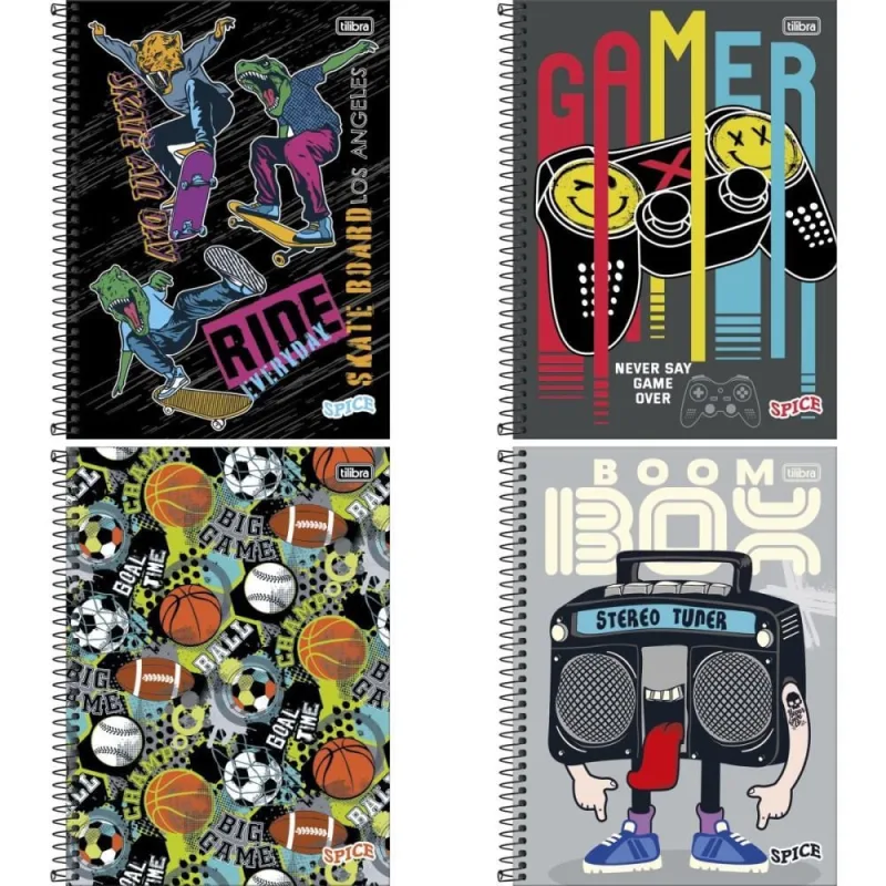 Caderno 12X1 Capa Dura Spice Masculino 192 Folhas - Tilibra - Papelaria
