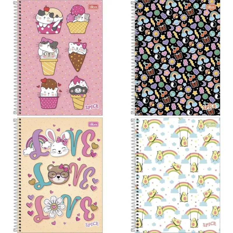 Caderno 20X1 Capa Dura Spice Feminino 320 Folhas - Tilibra - Papelaria