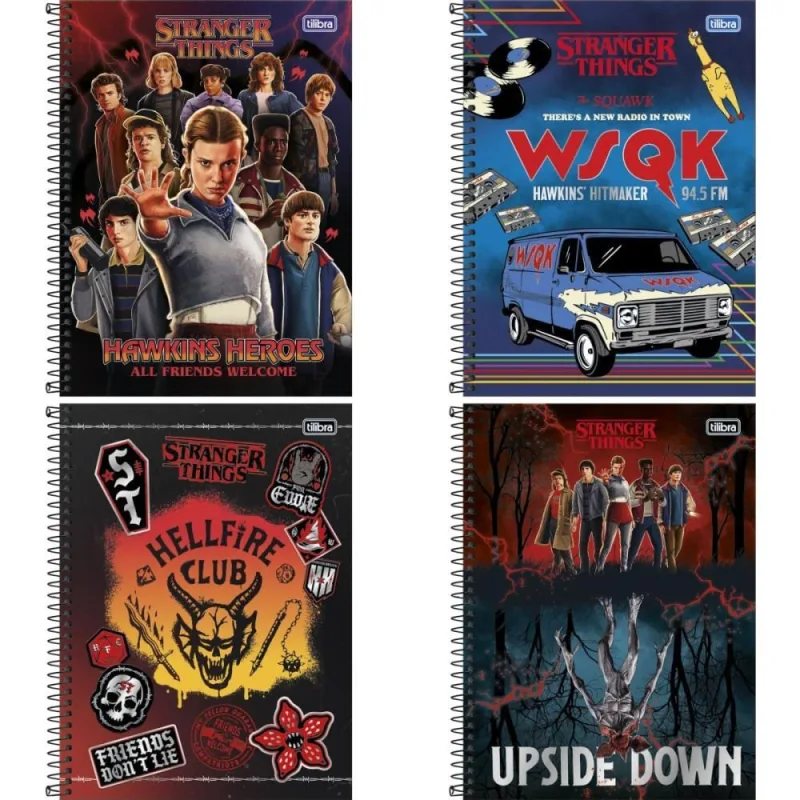 Caderno 01X1 Capa Dura Stranger THINGS 80FLS. - Tilibra - Papelaria