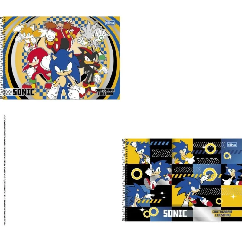 Caderno Desenho UNIV Capa Dura Sonic 80FLS. - Tilibra - Papelaria