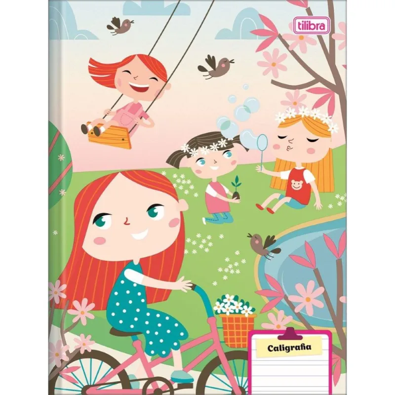 Tilibra Caderno Caligrafia Sapeca Feminino Capa Dura Miolo Especial 187x245mm 40fls FSC - Tilibra - Papelaria