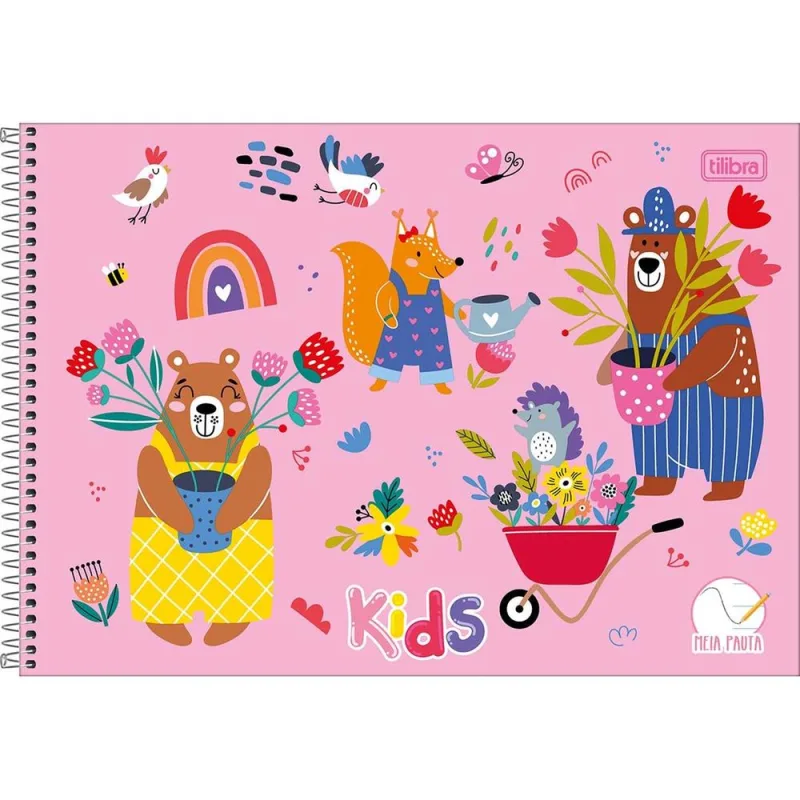 Caderno Meia Pauta 40 Folhas Capa Dura Sapeca Feminino - LC - Papelaria