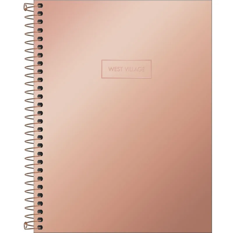 Caderno Colegial Tilibra Capa Dura West Village Metalizado 1 matéria 80 Folhas