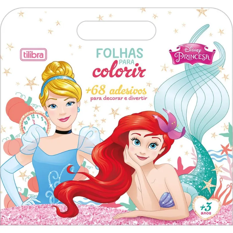 Maleta Folhas Para Colorir 8 Folhas Princesas