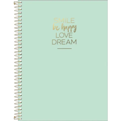 CADERNO CAPA DURA UNIVERSITÁRIO HAPPY 1 MATERIA 80 FOLHAS - LC - Papelaria