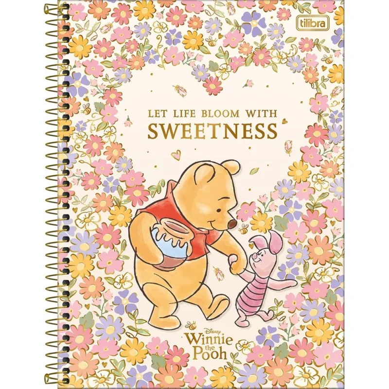 Caderno Universitário 10x1 Pooh Doce Tilibra - LC - Papelaria