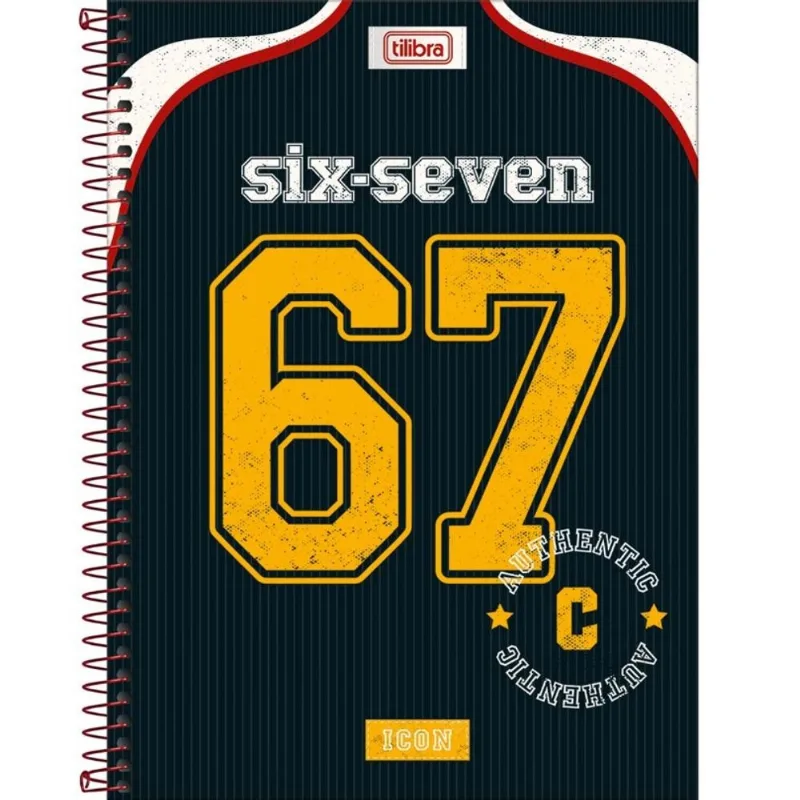 Caderno Universitário 10x1 160 Folhas Capa Dura Icon Six Seven Capa Uni
