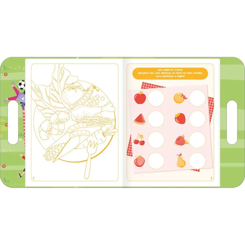 Maleta de Atividades Infantil Tilibra Descobrindo os Alimentos 3 a 4 Anos 8 Folhas e Adesivos - Não Disponível - Brinquedos
