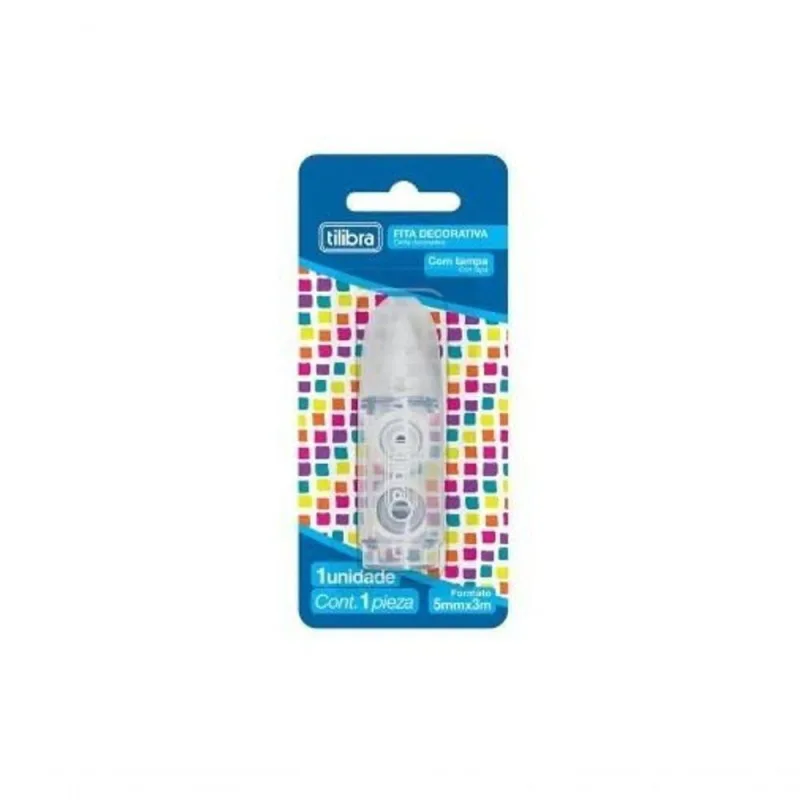 Fita Decorativa Tilibra Quadrados Não Tóxica para Anotações e Organização 5MMX3M 1 Unidade Colorida - Tilibra - Papelaria