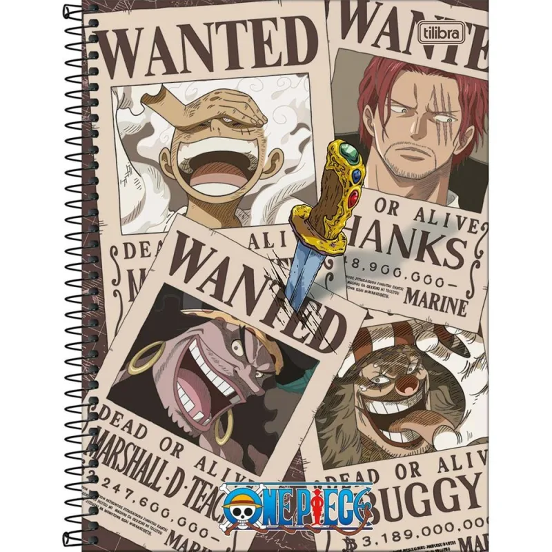 Caderno Universitário 1x1 80 Folhas Capa Dura One Piece - LC - Papelaria