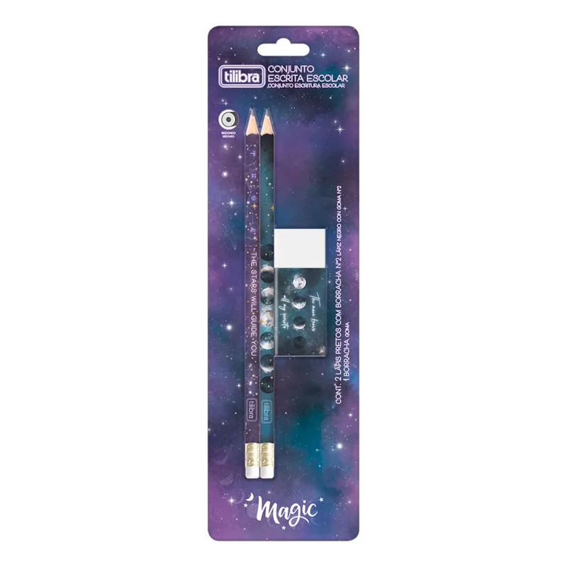 Kit Escolar Escrita Magic Blister Com 3 Peças 342157 - Tilibra - Tilibra - Papelaria