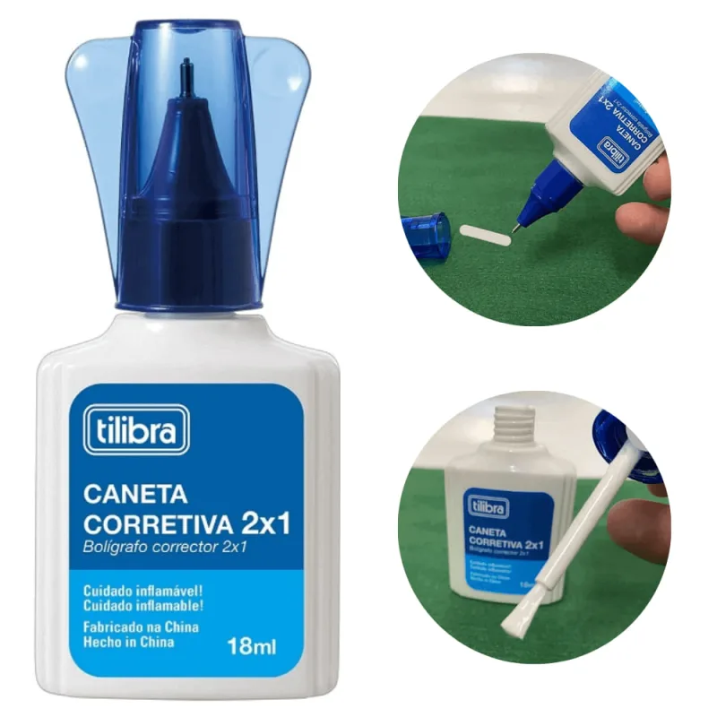 Caneta Corretiva 2x1 - Tilibra - Tilibra - Papelaria