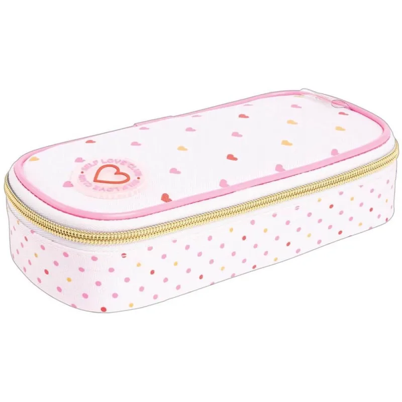Estojo Escolar Minibox Academie Coracao Metalizado Rosa - Tilibra - Tilibra - Papelaria