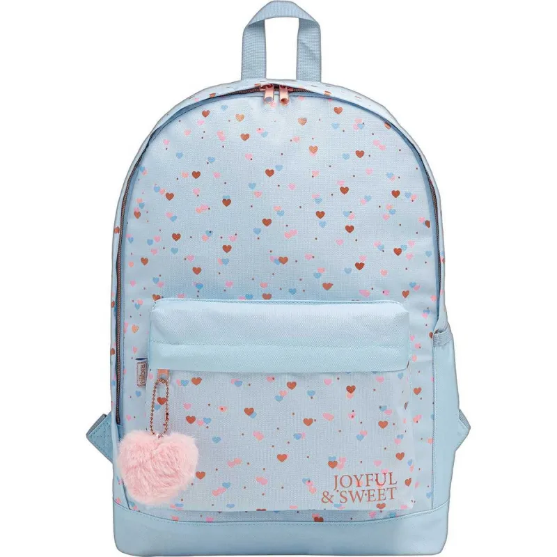 MOCHILA ACADEMIE CORACAO METALIZADO AZUL E ROSE TILIBRA - Tilibra - Papelaria