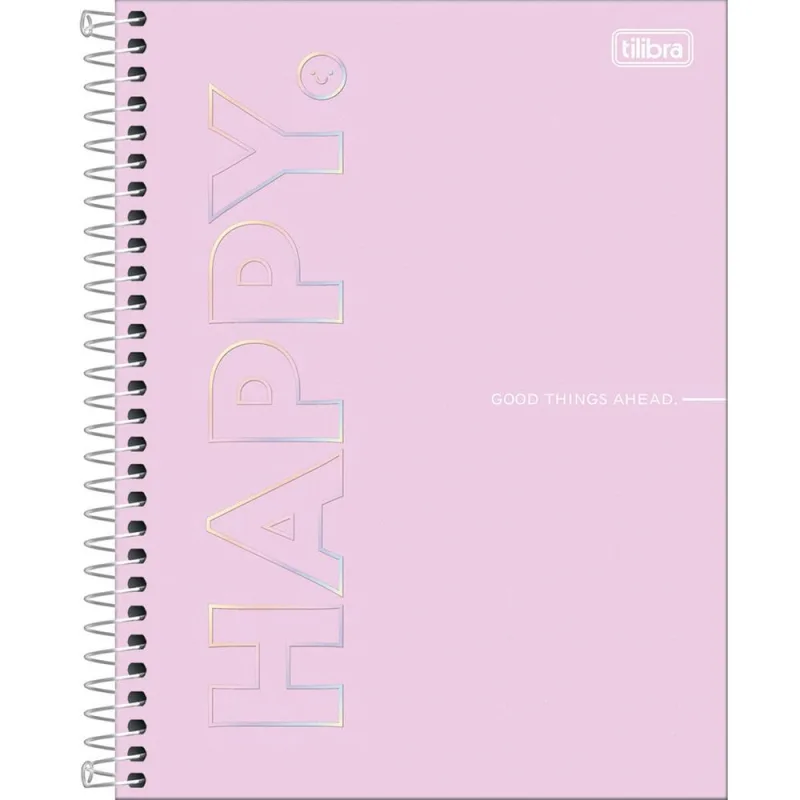 Caderno Colegial 10x1 160 Folhas Happy - LC - Papelaria