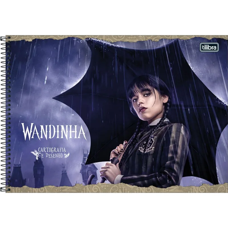 Caderno Cartografia e Desenho 80 Folhas Tilibra Wandinha Capa Dura - Tilibra - Papelaria
