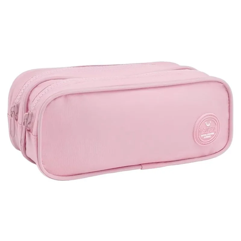 Estojo Escolar Duplo Happy Rosa Tilibra - Tilibra - Livros E Papelaria