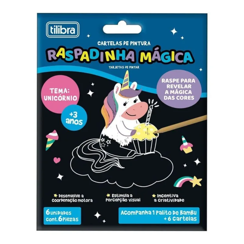 Cartelas De Pintura Mágica 6 Unidades Tilibra Unicórnio - Tilibra - Artesanato