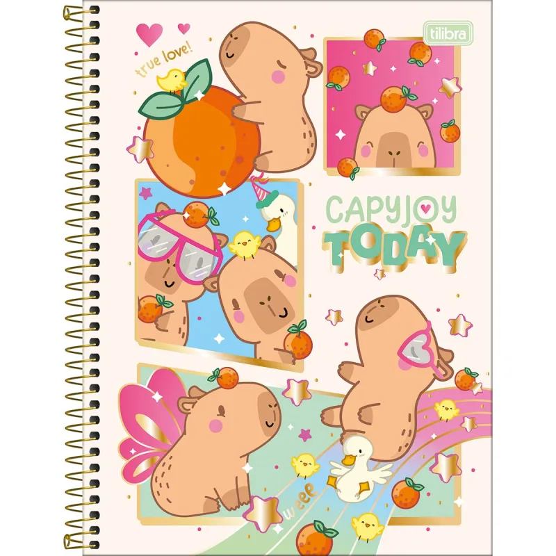 Caderno Universitário 1 Matéria CapyClub 80 Folhas Tilibra Capa Dura - Tilibra - Papelaria