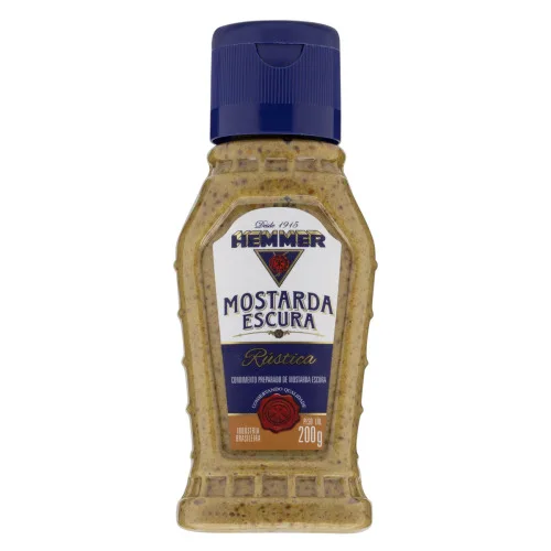 MOSTARDA HEMMER 180GR ESCURA C/GRAOS - HEMMER - Alimentos Preparados