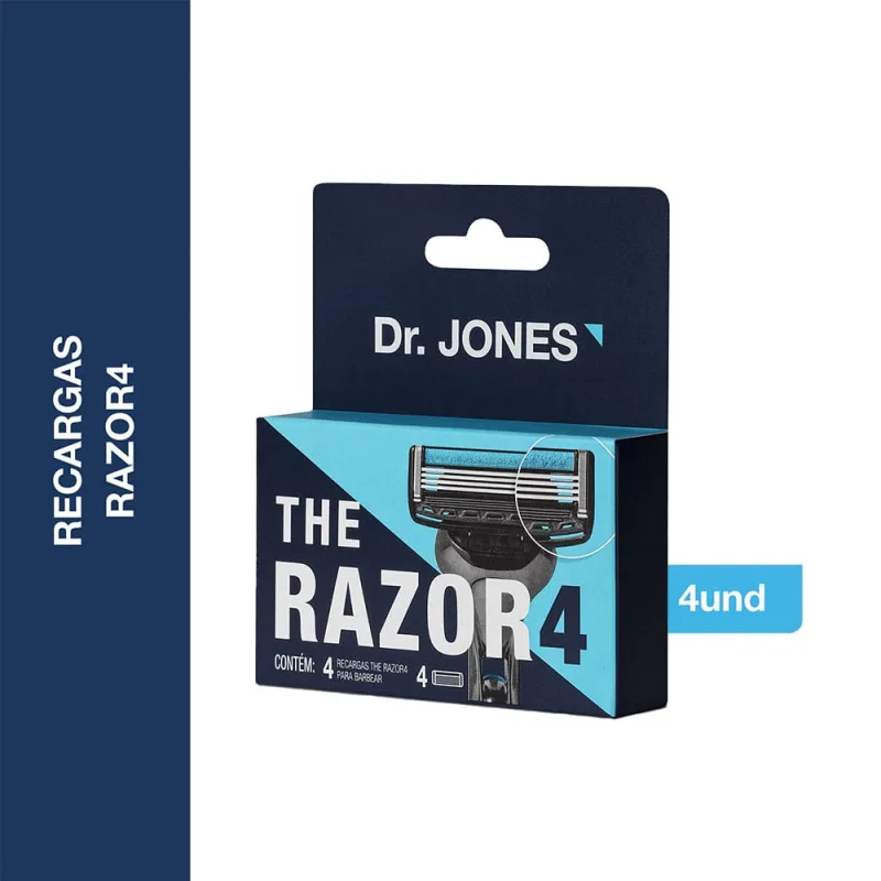 Carga para Aparelho de Barbear Dr Jones Razor 4 Aloe Vera 4 Unidades - Dr Jones - Higiene Pessoal