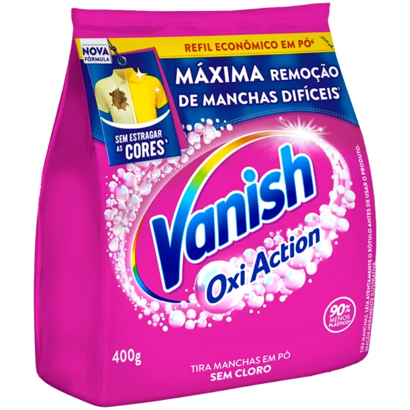 Tira Manchas Pó Vanish Oxi Action Pacote 400g Refil Econômico