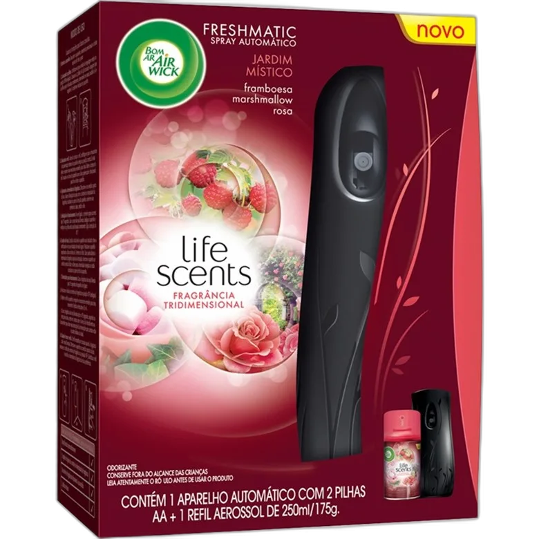 Desodorizador De Ar Automático Bom Ar 250ml Aparelho Refil Jardim Mistico Unit - BOM AR