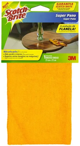 Super Pano Flanela Laranja Scotch Brite 23cm X 23cm - SCOTCH-BRITE