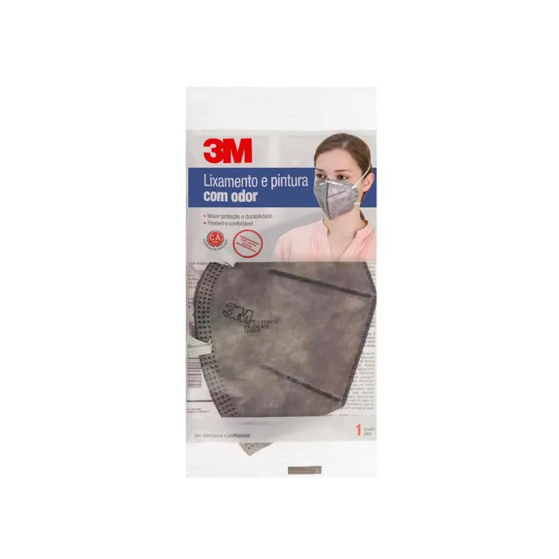 Mascara para pintura com odor dobrável cinza 3M