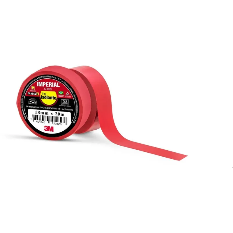 Fita Isolante Imperial Vermelha 18Mmx10M 3M