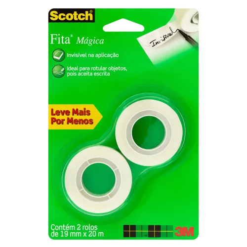 FITA MÁGICA SCOTCH 19MM X 20M 2 UNIDADES LEVE MAIS PAGUE MENOS - SCOTCH