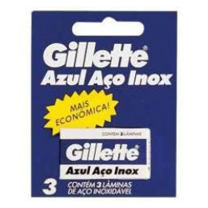 LAMINA GILLETE AZUL 20X3UNIDADE 2658 | LAMINA AZUL INOX - VIZIR - Cutelaria