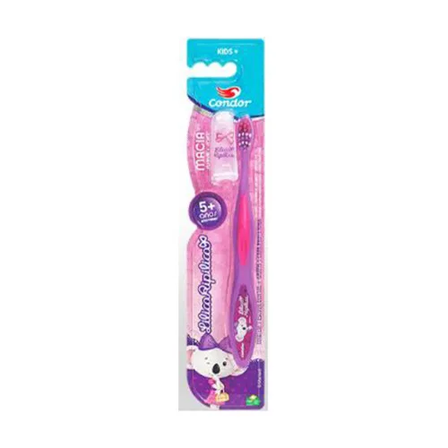 Escova Dental Macia Lilica Ripilica Condor Kids Cabeça P Grátis Capa Protetora - CONDOR - Higiene E Beleza