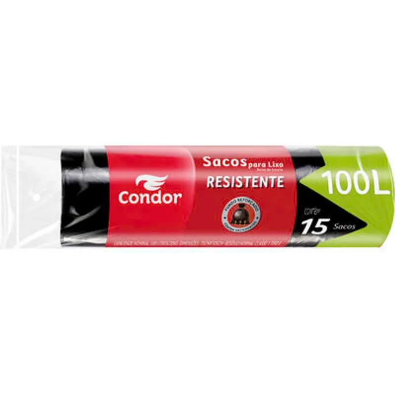 Saco de Lixo Condor Reforçado 100L 15 un