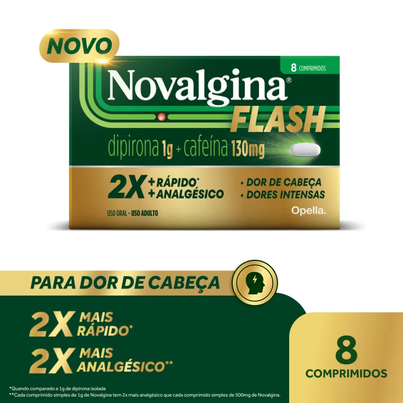 NOVALGINA FLASH 1000+130 C/8 CPR-REFERENCIA - Novalgina - Medicamentos E Saúde