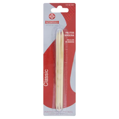 PALITO PARA UNHAS CLASSIC MADEIRA MUNDIAL PERSONAL CARE 5 UNIDADES - PERSONAL