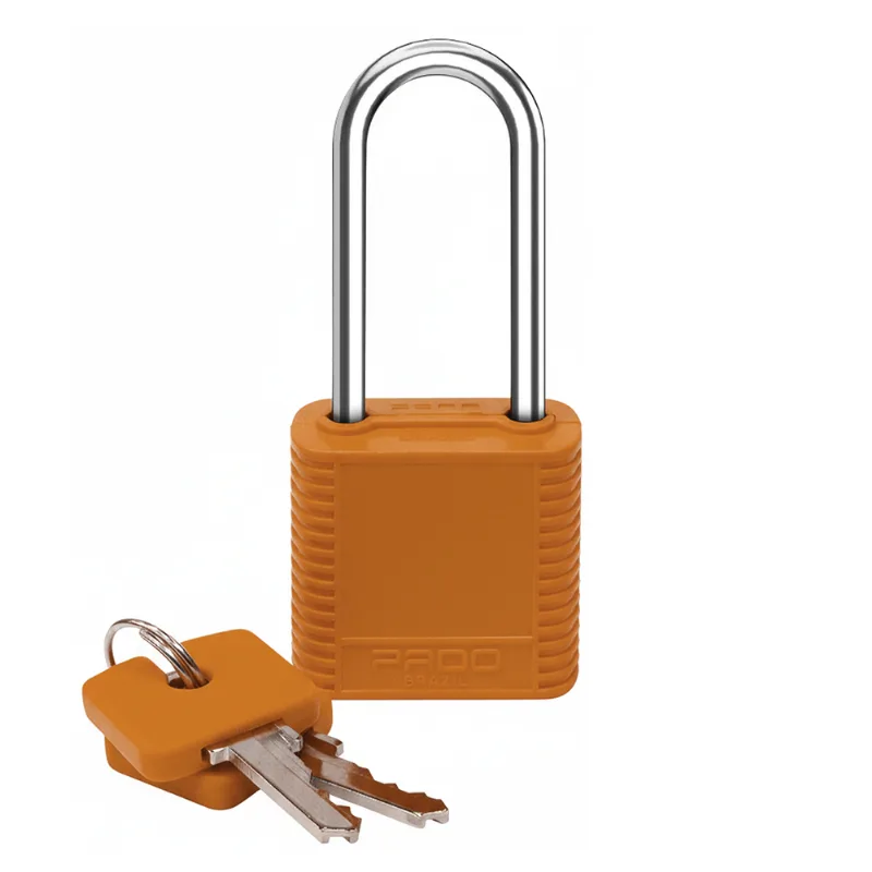 Cadeado ABS de Bloqueio 34mm Haste de Aço 02 Chaves Laranja Pado 51022765 51022765 - Pado
