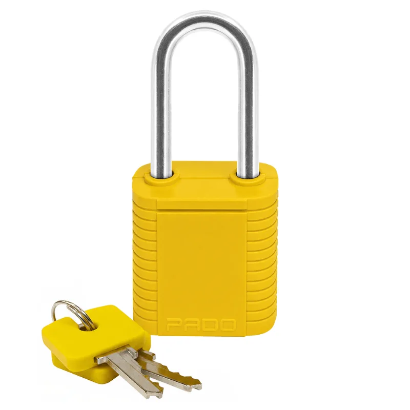 Cadeado ABS de Bloqueio 42mm Haste de Aço 02 Chaves Amarelo Pado 51022982 51022982 - Pado