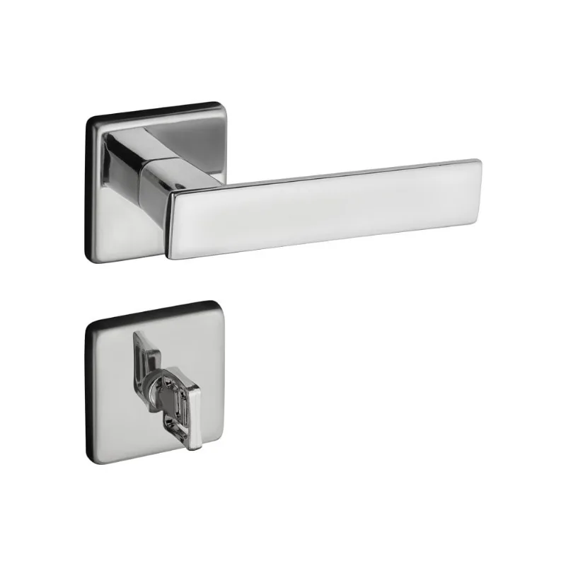 Fechadura Modelo Concept Roseta Quadrada 425 40Mm Banheiro Cromado Pado
