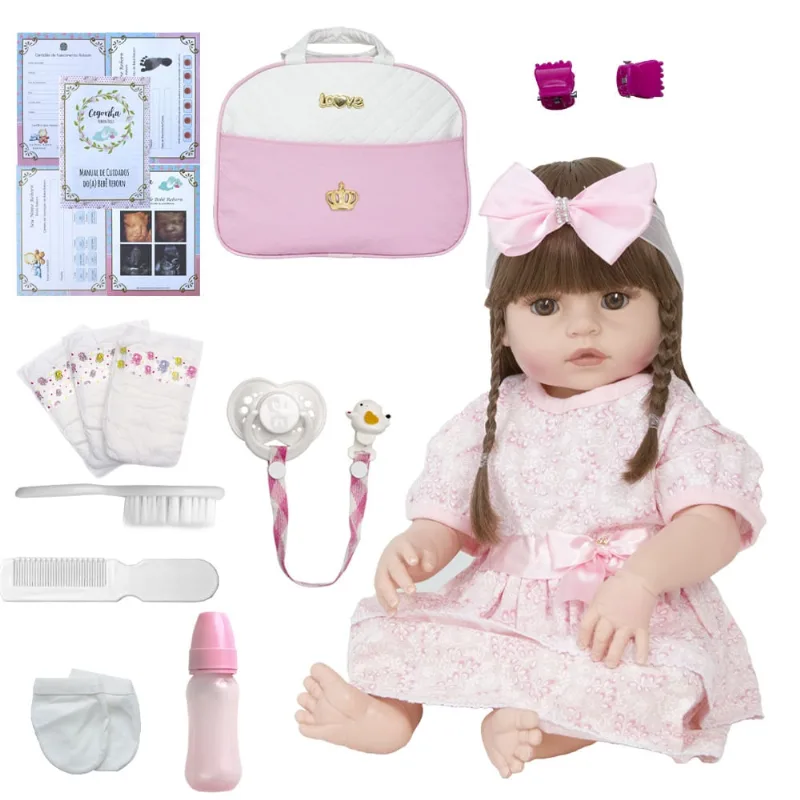 Boneca Bebe Reborn Recem Nascida Menina Linda Diversos Itens