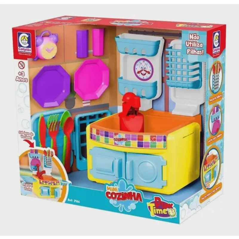 Cozinha Infantil Playtime Com 16 Peças Sai Água de Verdade