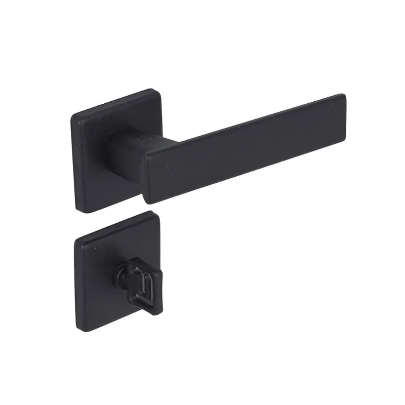 Fechadura Zamac Banheiro Roseta Quadrada Concept 425 Preta 40mm Pado