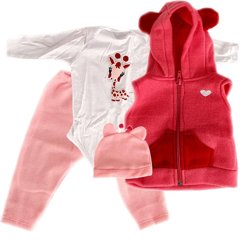 Roupinha p Boneca Baby Reborn 4PÇS Touca e Coletinho Lindo