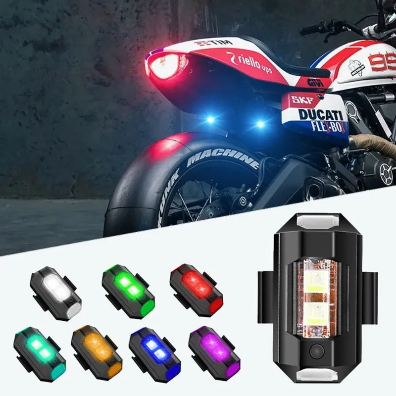Luz Advertência Estroboscópica Moto Bike Drone Carro Usb