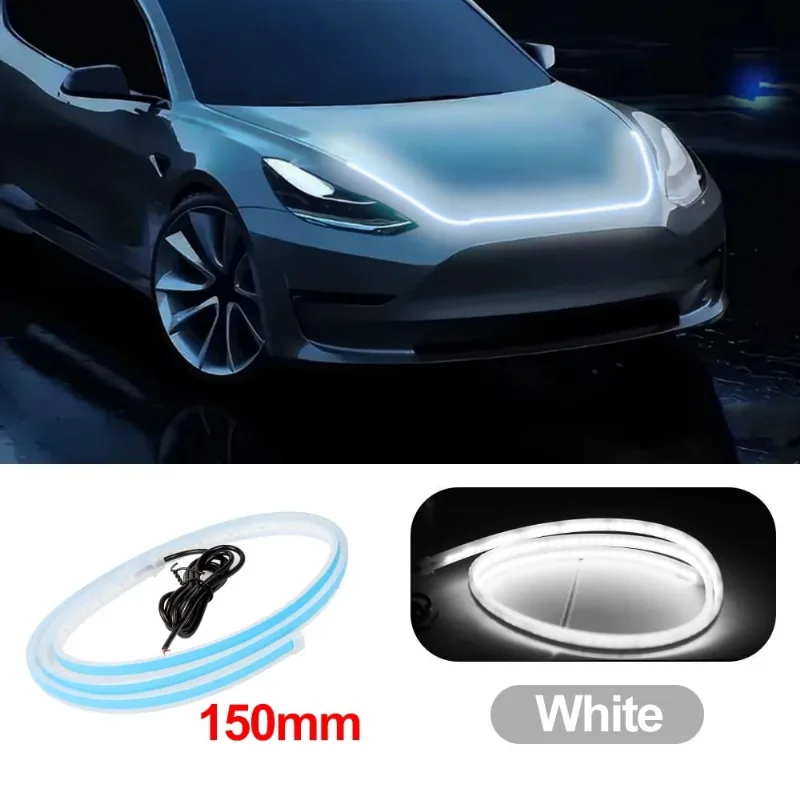 Fita Led Drl Luz Diurna Universal Para Capô Carro