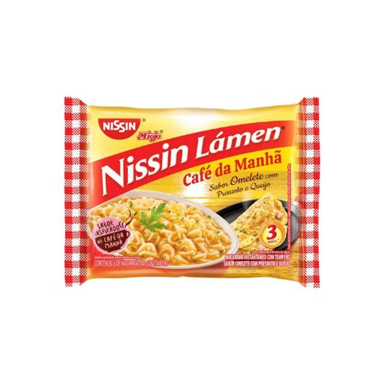 Macarrão Instantâneo Nissin Omelete Presunto e Queijo 85GR - Nissin - Mercearia
