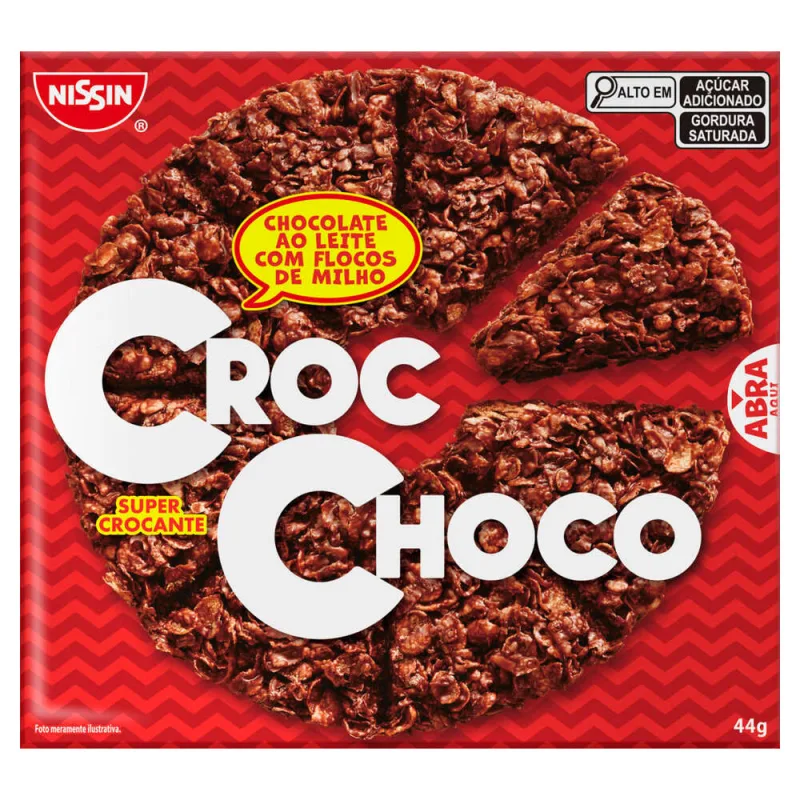 Chocolate ao Leite com Flocos de Milho Nissin Croc Choco 44g - NISSIN - Mercearia E Gastronomia