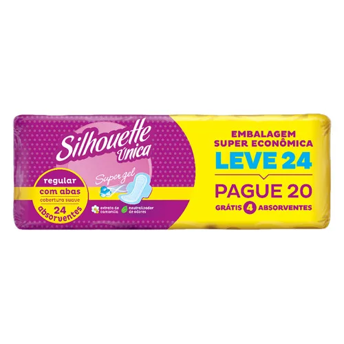 Silhouette Única Super Gel Com Abas Leve 24 Pague 20 - SILHOUETTE - Higiene E Beleza