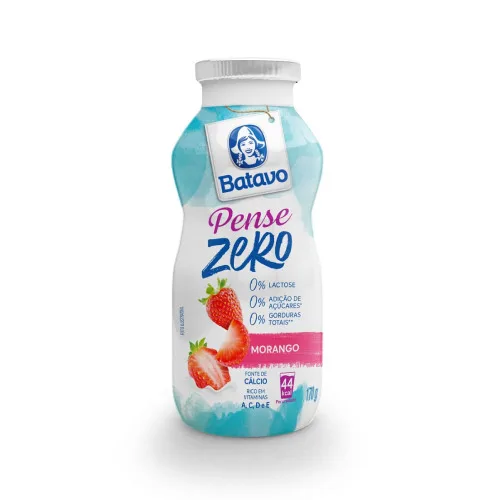 BATAVO IOG LIQ PENSE ZERO MORANGO 170G (7891097107801) - MORANGO - Frios E Laticinios